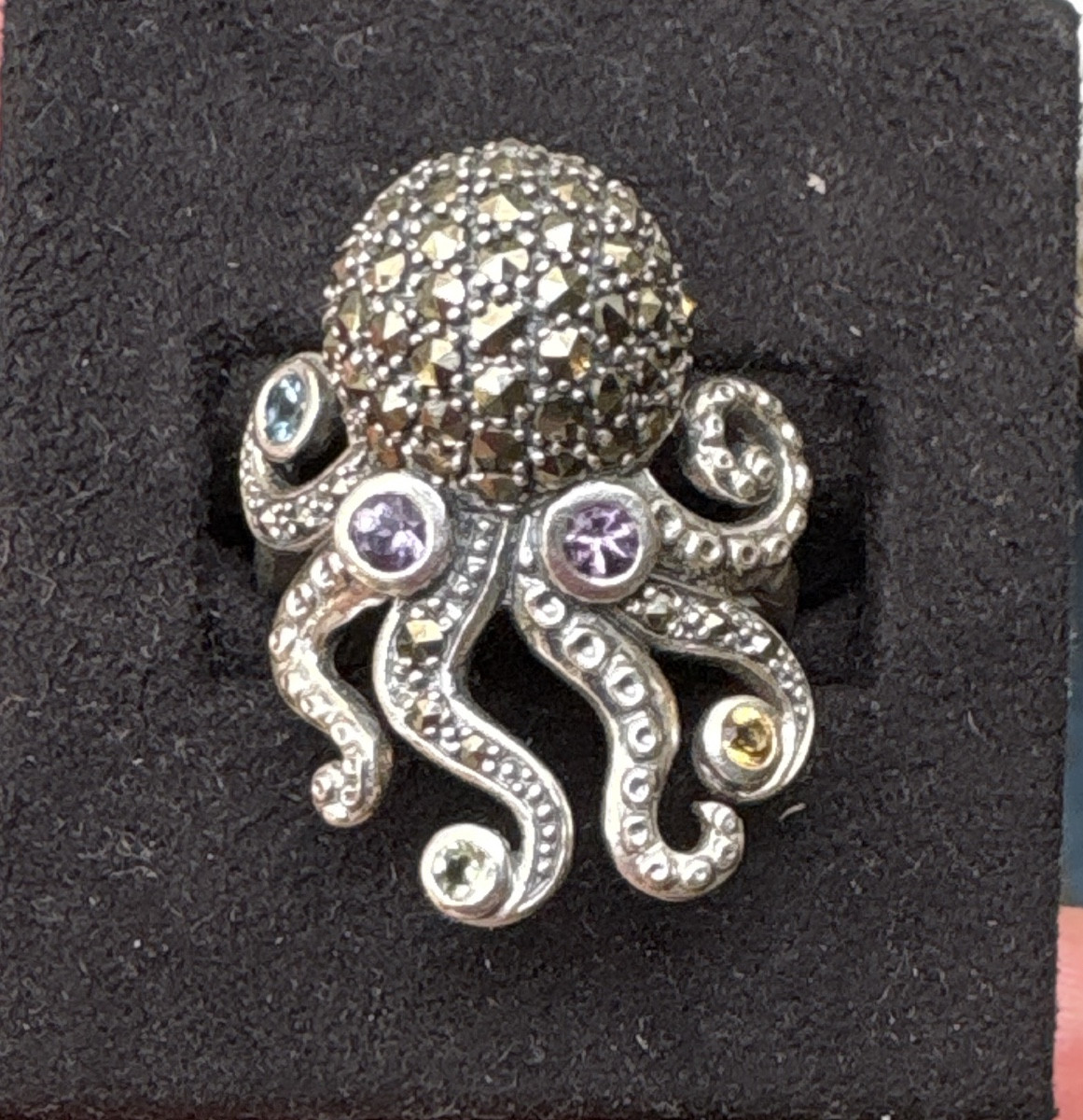 Bague poulpe argent 