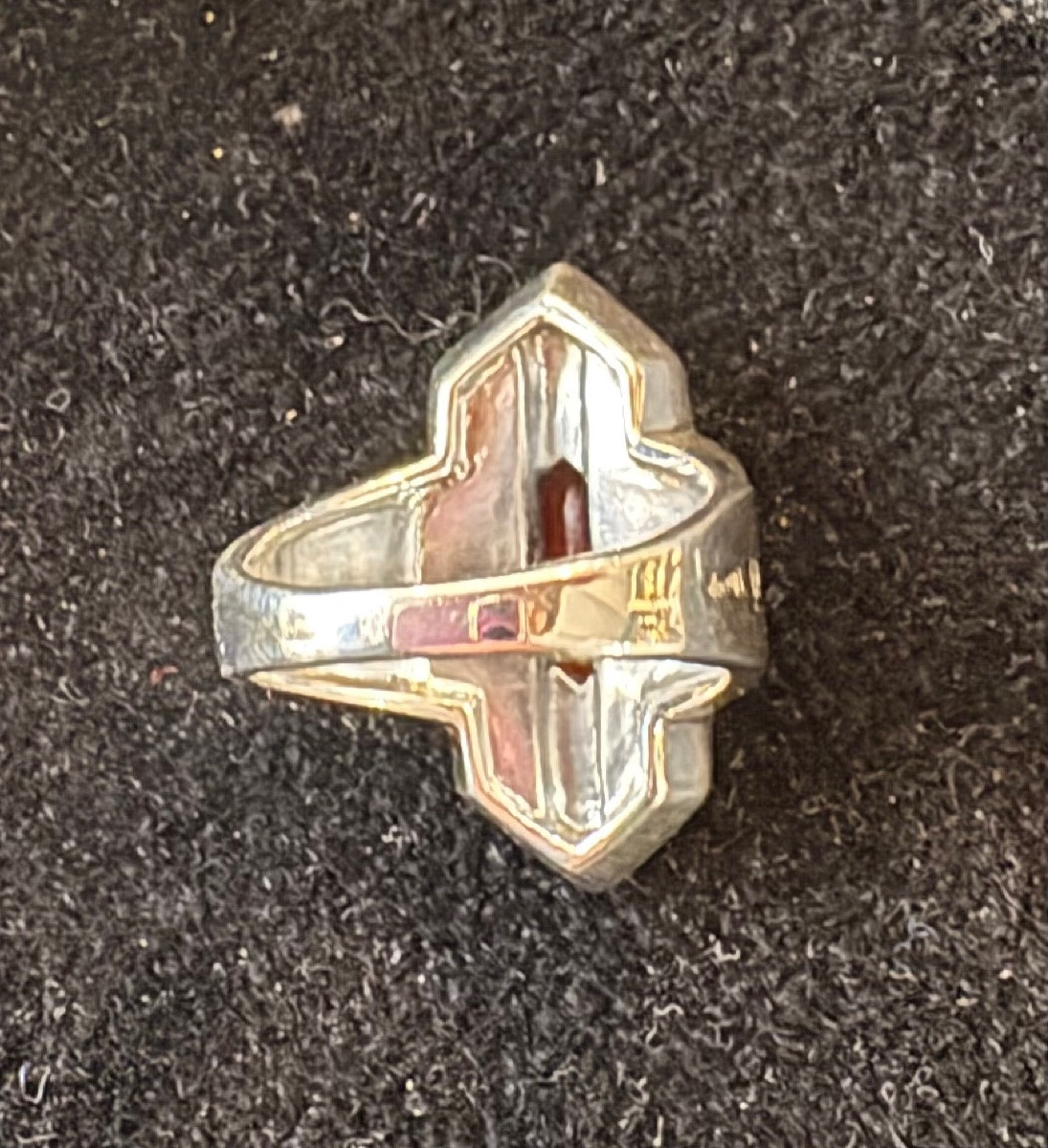 Art Deco Silver Ring With Carnelian And Nyx-photo-8