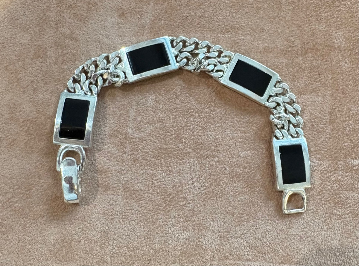 Bracelet argent 835 ,  onyx-photo-4