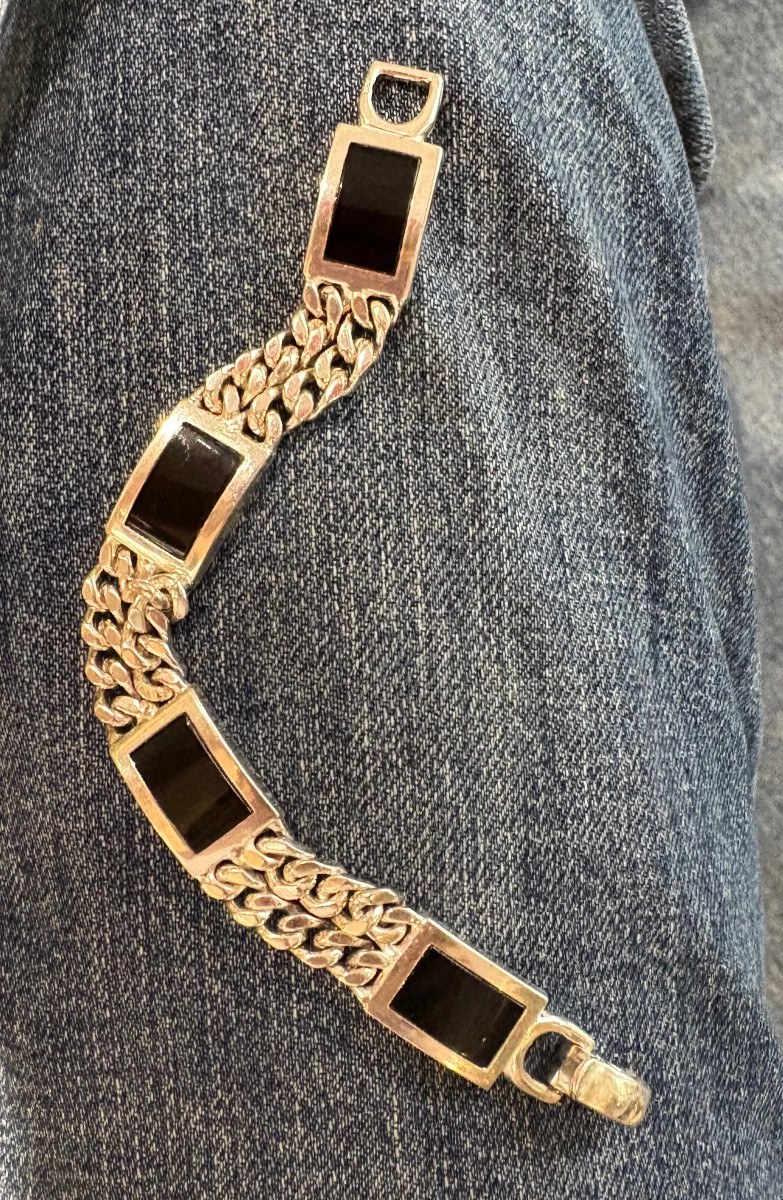 Bracelet argent 835 ,  onyx