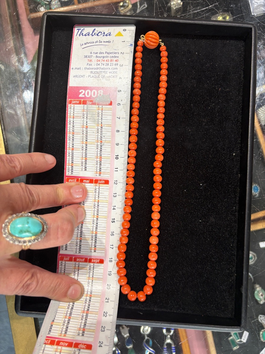 Collier corail fermoir or corail -photo-3