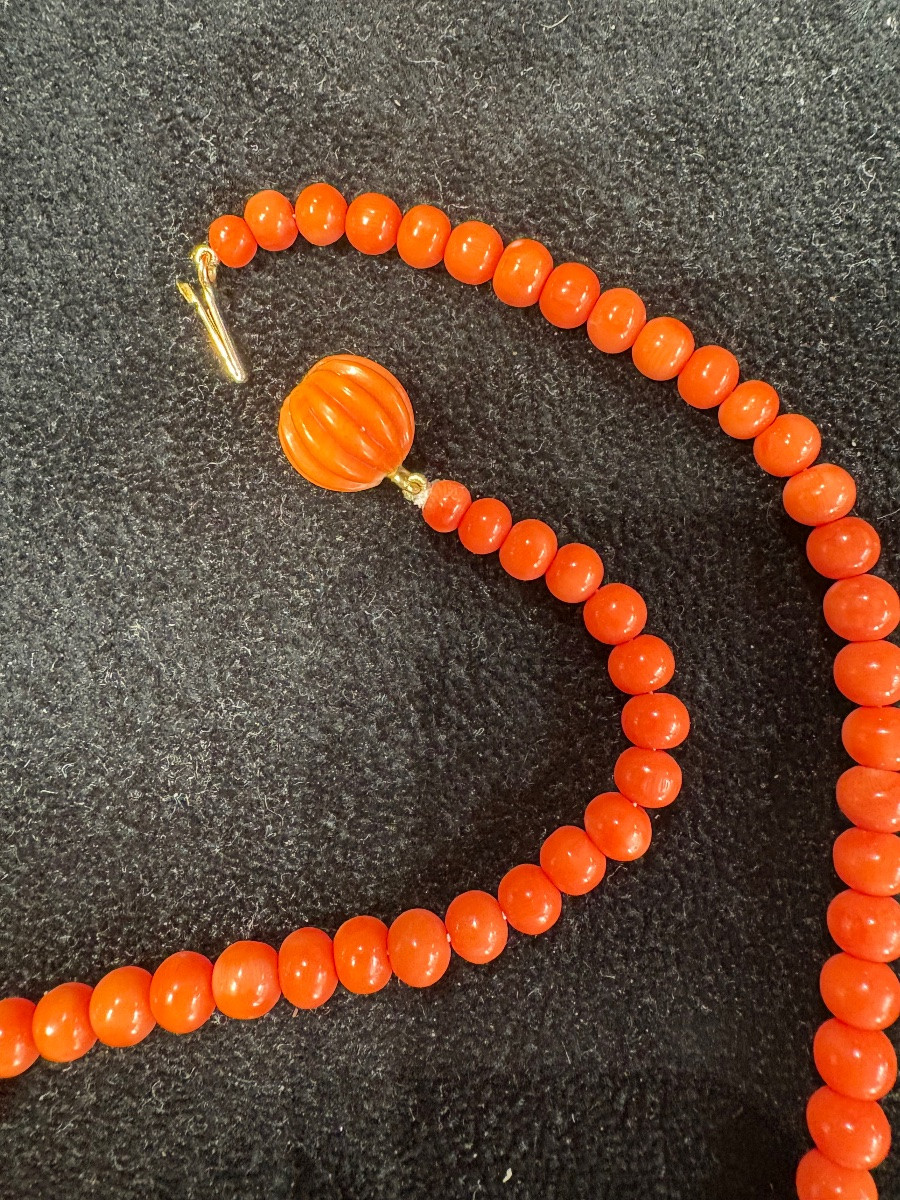 Collier corail fermoir or corail -photo-4