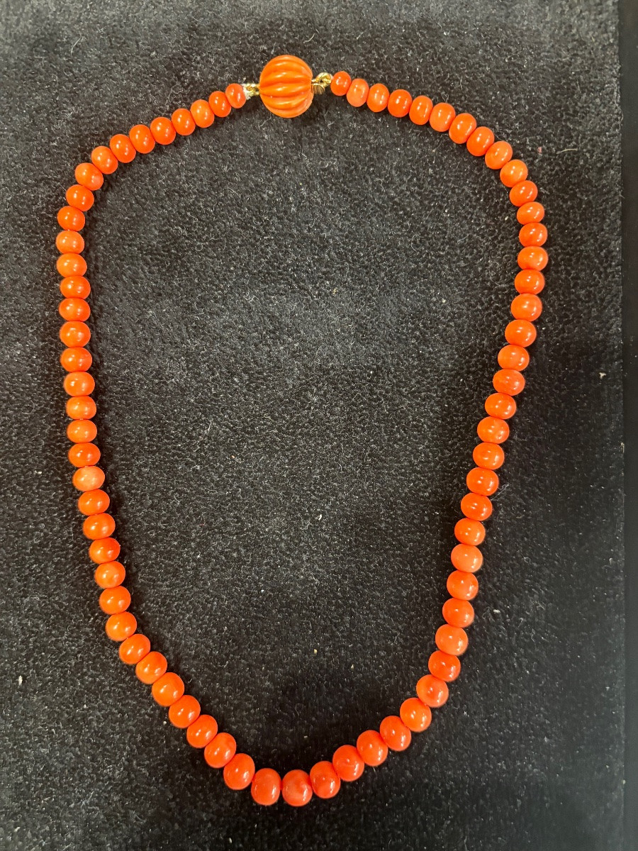 Collier corail fermoir or corail -photo-2