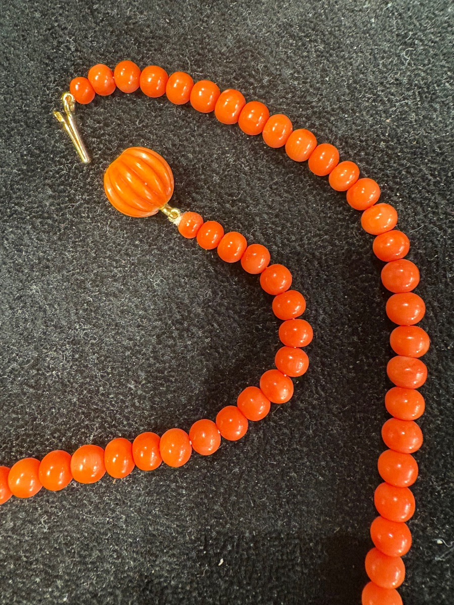 Collier corail fermoir or corail -photo-5