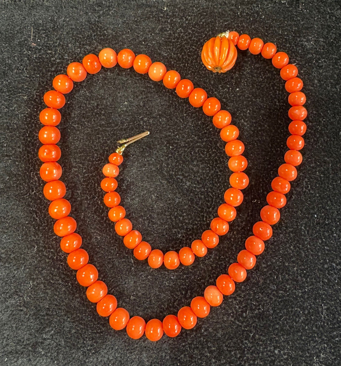 Collier corail fermoir or corail 