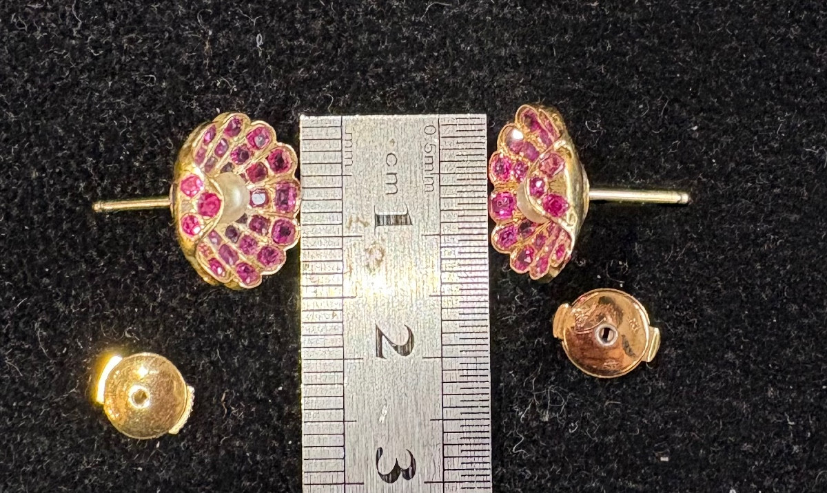 Rubis And Gold Earrings-photo-4