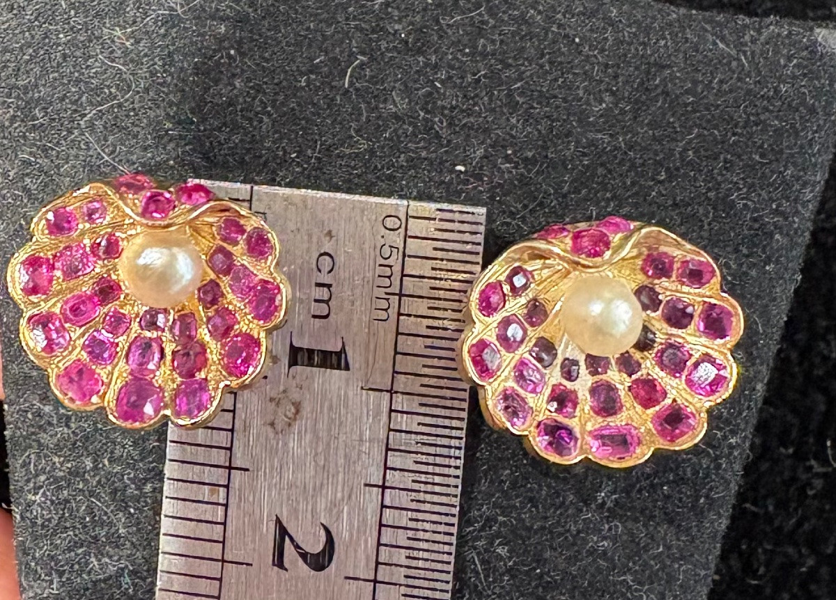 Rubis And Gold Earrings-photo-5