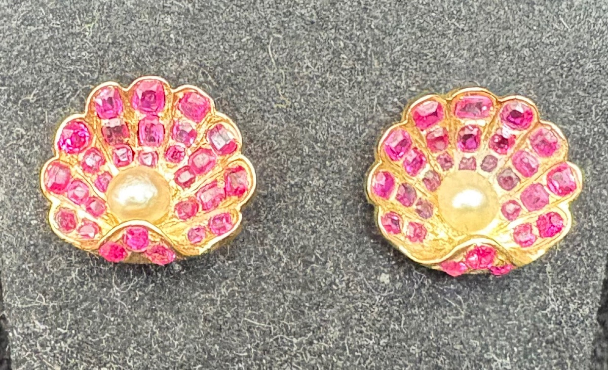 Rubis And Gold Earrings-photo-8