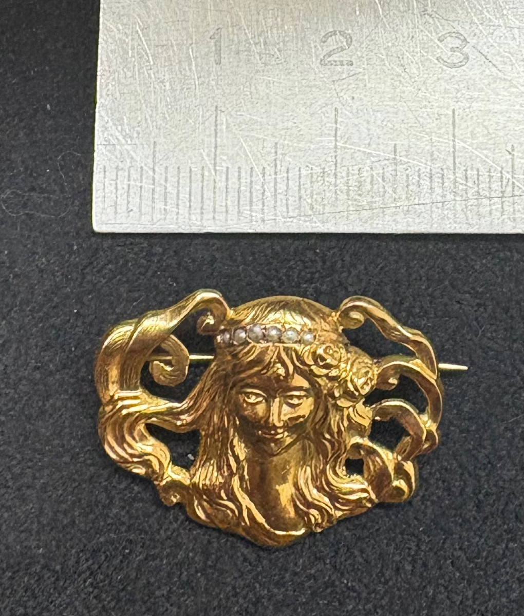 Broche “art nouveau “ or-photo-3