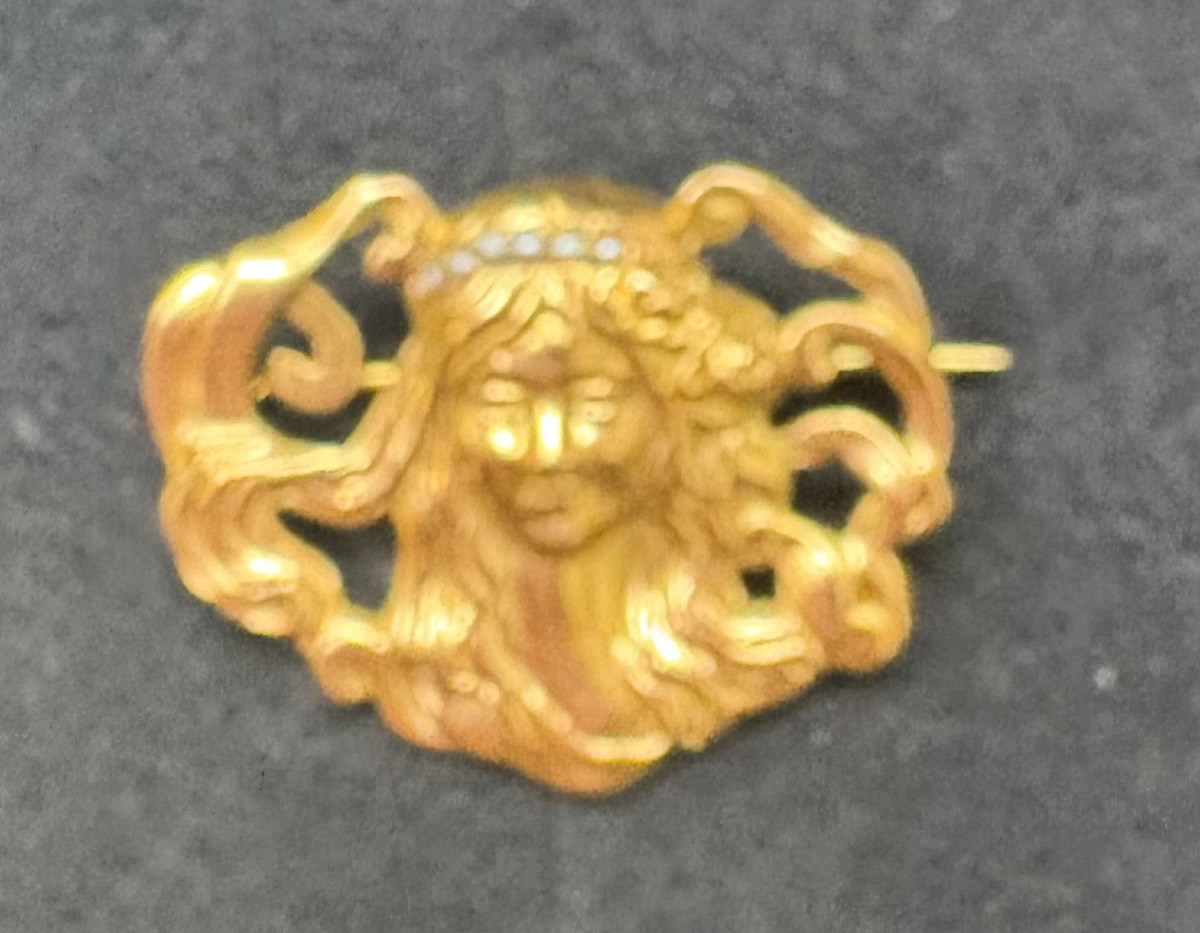 Broche “art nouveau “ or-photo-3