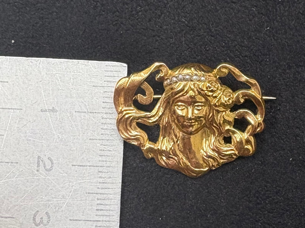 Broche “art nouveau “ or-photo-6