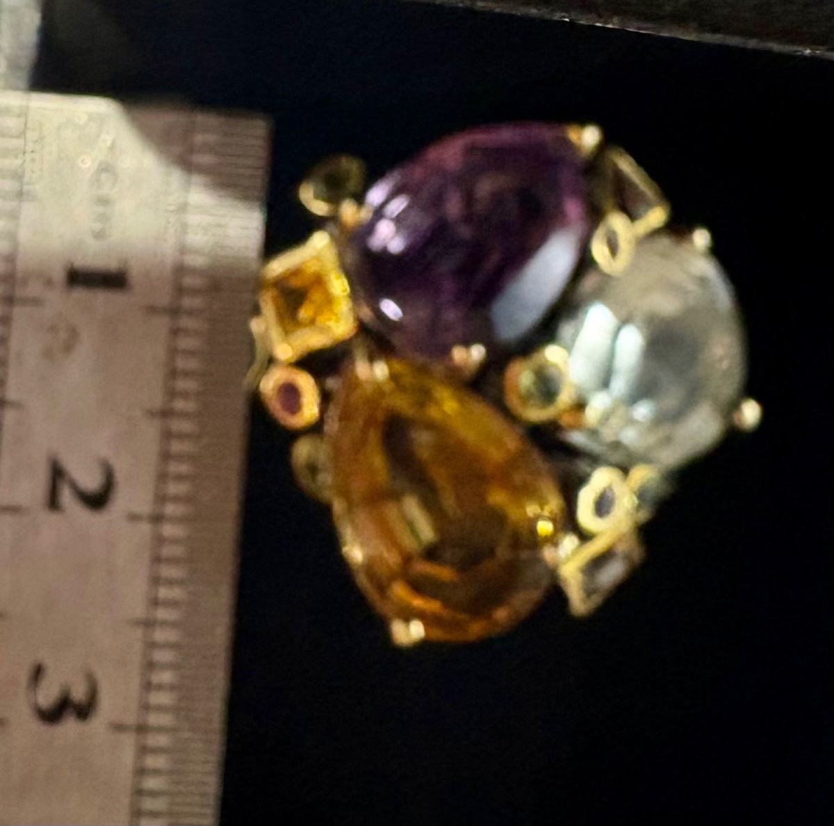 Silver Ring With Semi Precious Gemstones -photo-2