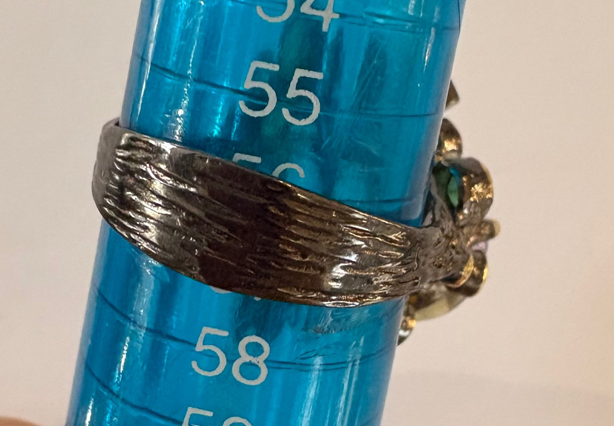 Silver Ring With Semi Precious Gemstones -photo-4