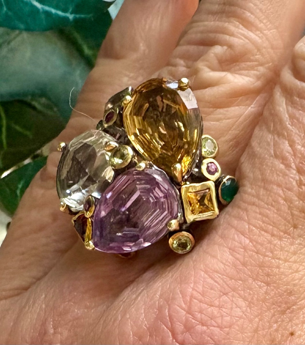 Silver Ring With Semi Precious Gemstones -photo-7