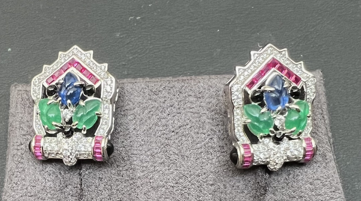 Boucles d’oreilles «  tuttifrutti » argent -photo-1