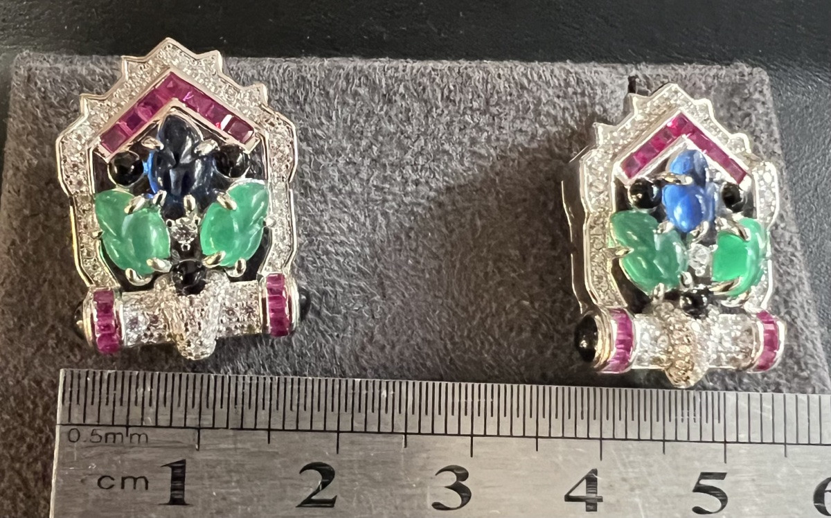 Boucles d’oreilles «  tuttifrutti » argent -photo-3