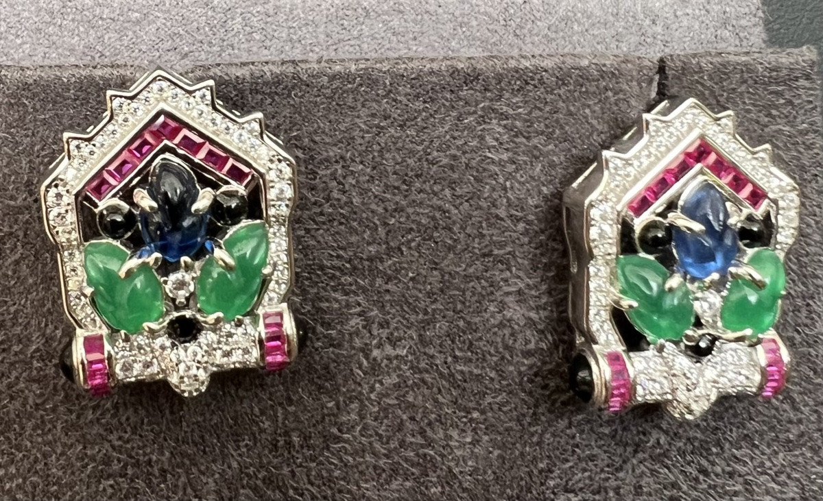 Boucles d’oreilles «  tuttifrutti » argent -photo-4