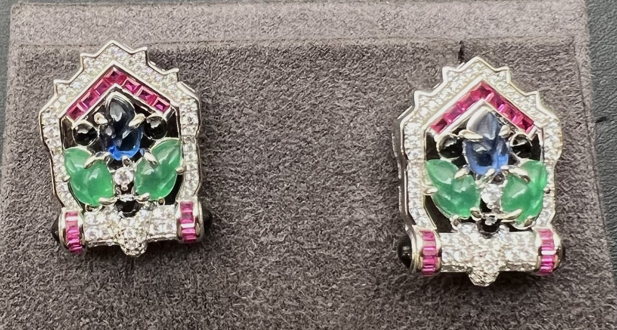 Boucles d’oreilles «  tuttifrutti » argent -photo-6