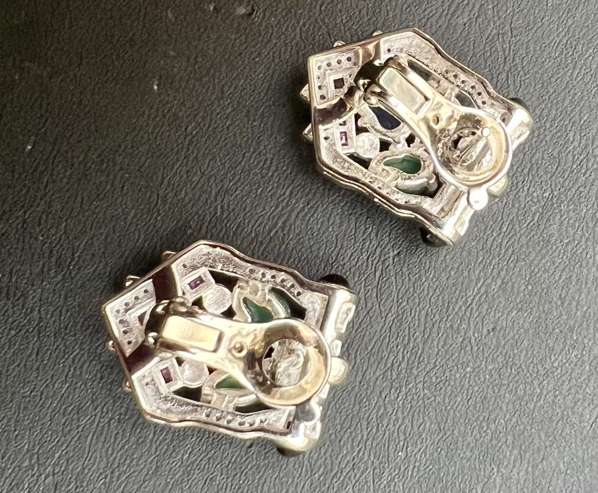 Boucles d’oreilles «  tuttifrutti » argent -photo-7