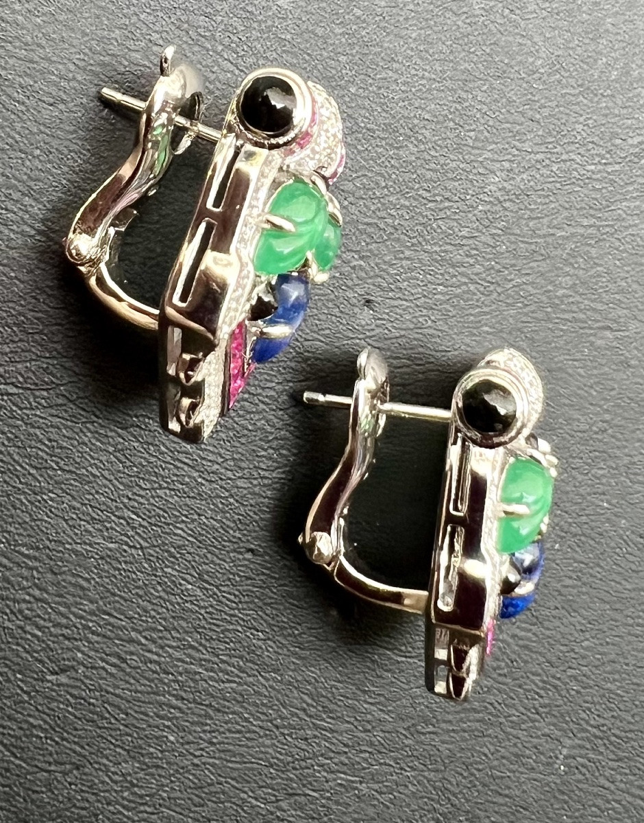 Boucles d’oreilles «  tuttifrutti » argent -photo-8