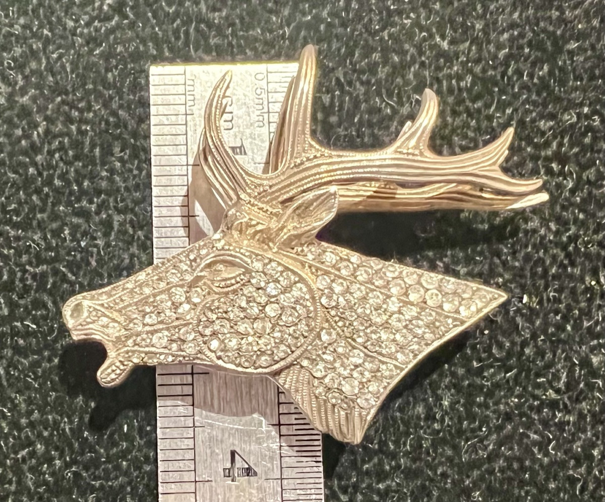Silver Deer Brooch Vintage-photo-3