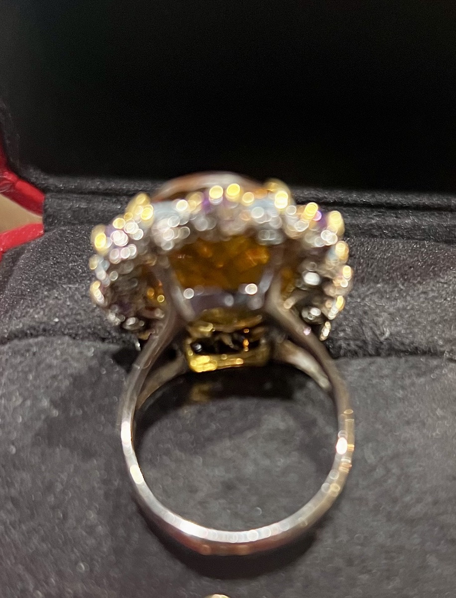 Bague argent citrine topazes  bleues  améthystes-photo-3