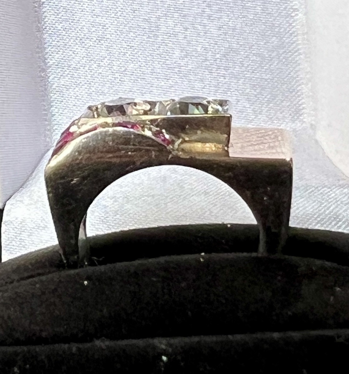 Vintage Silver And Gold Ring With Synthetic Stones -photo-3