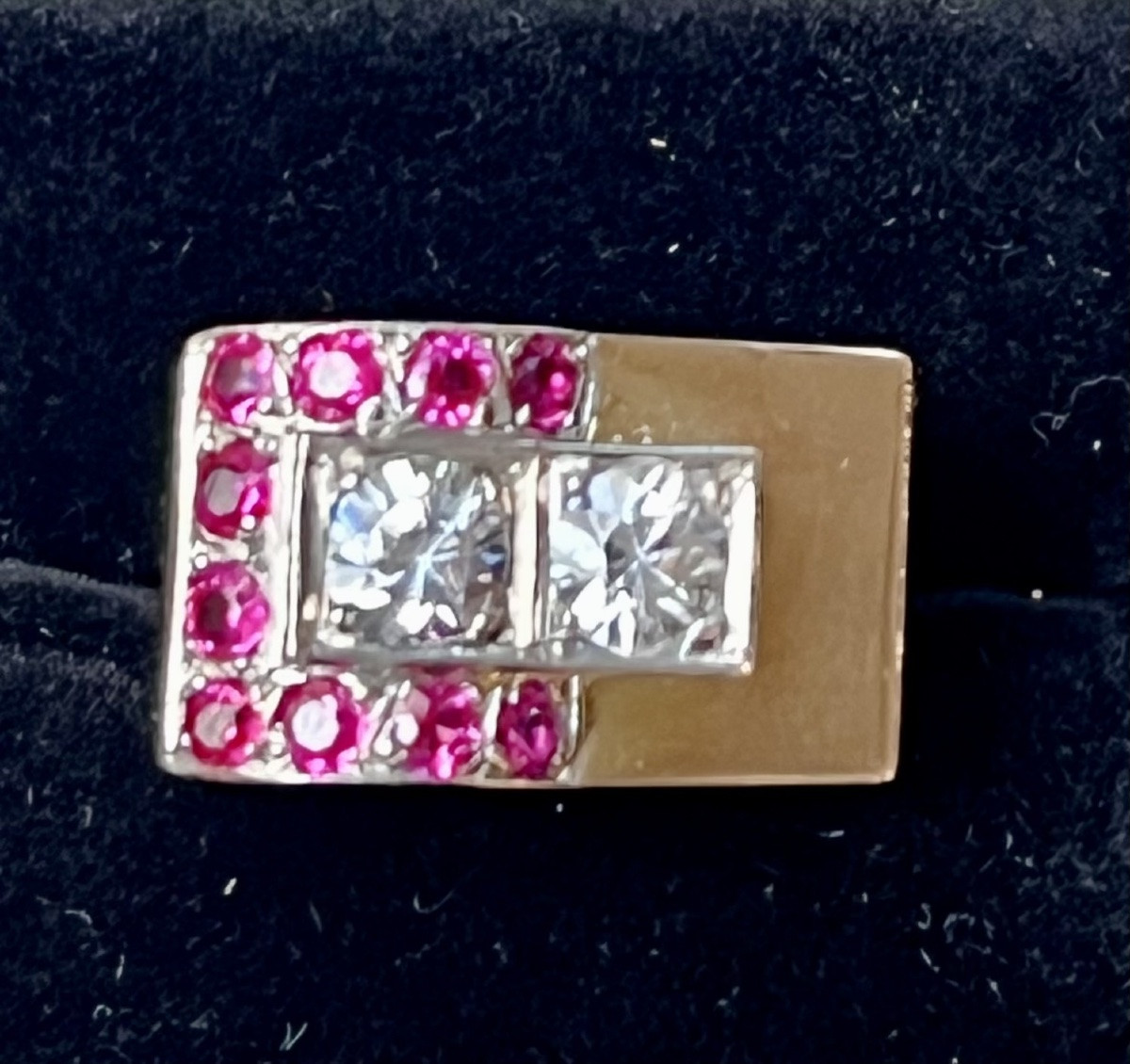 Vintage Silver And Gold Ring With Synthetic Stones -photo-5