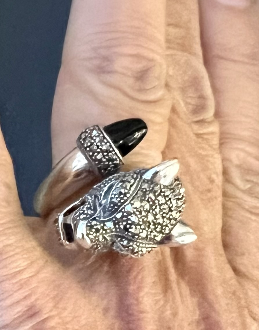 Bague argent panthère -photo-4