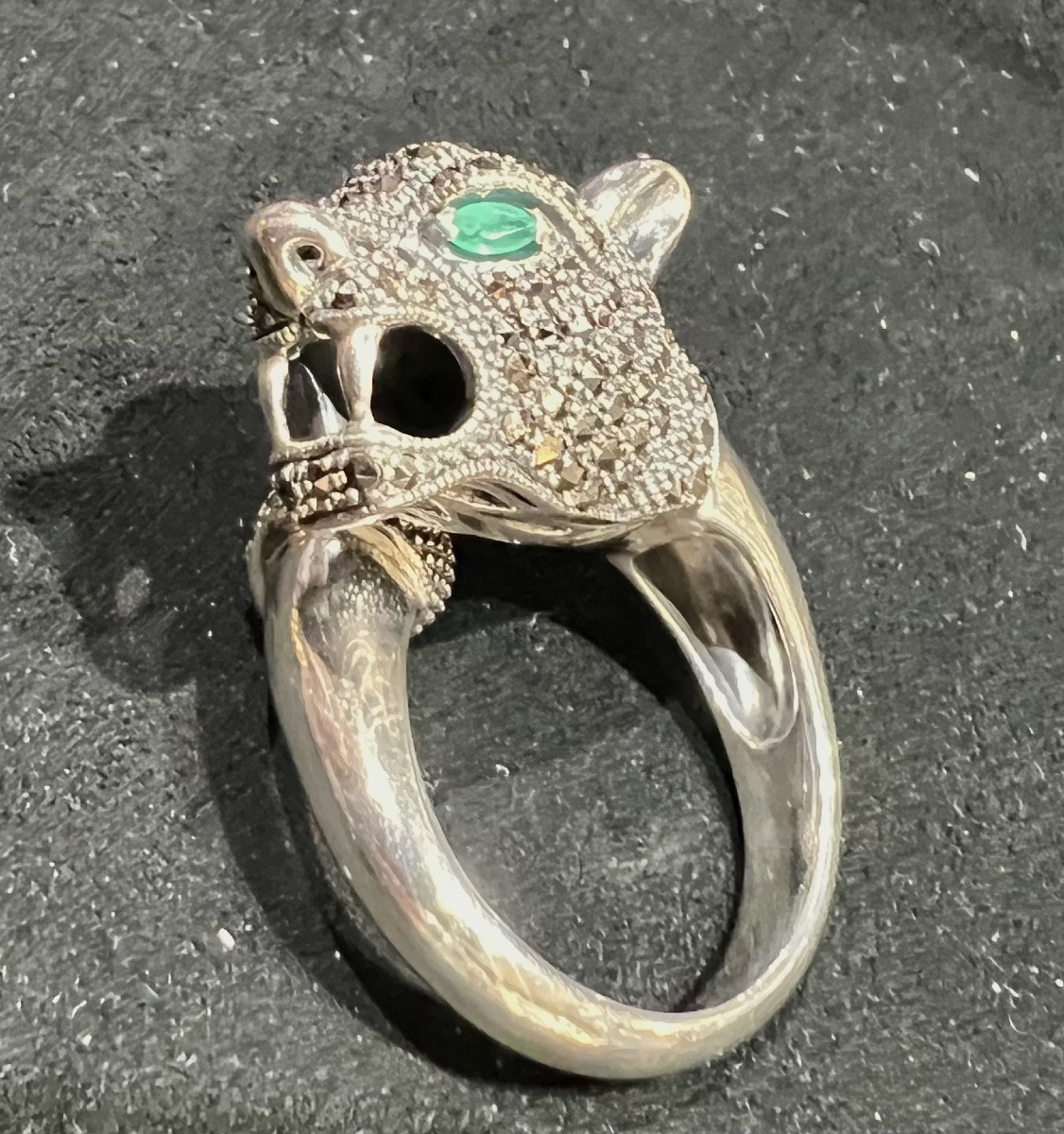 Bague argent panthère -photo-3