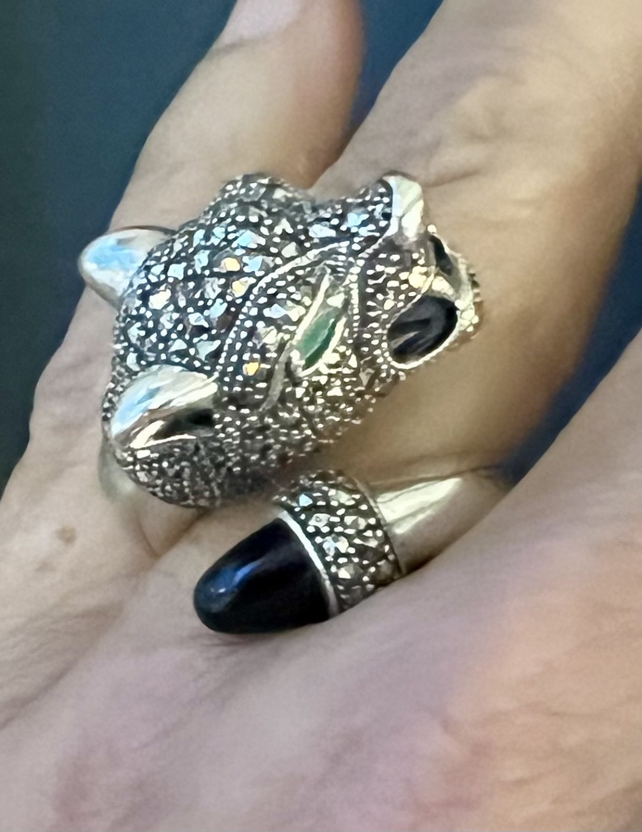 Bague argent panthère -photo-5