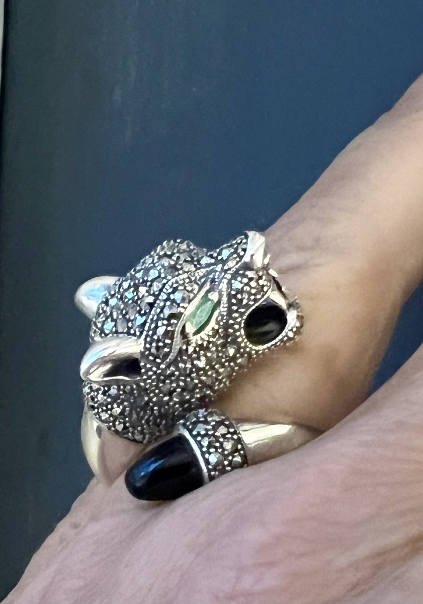 Bague argent panthère -photo-6