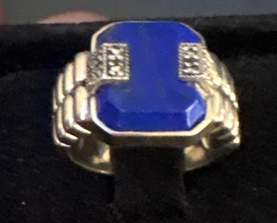 Bague argent lapis lazuli marcassites