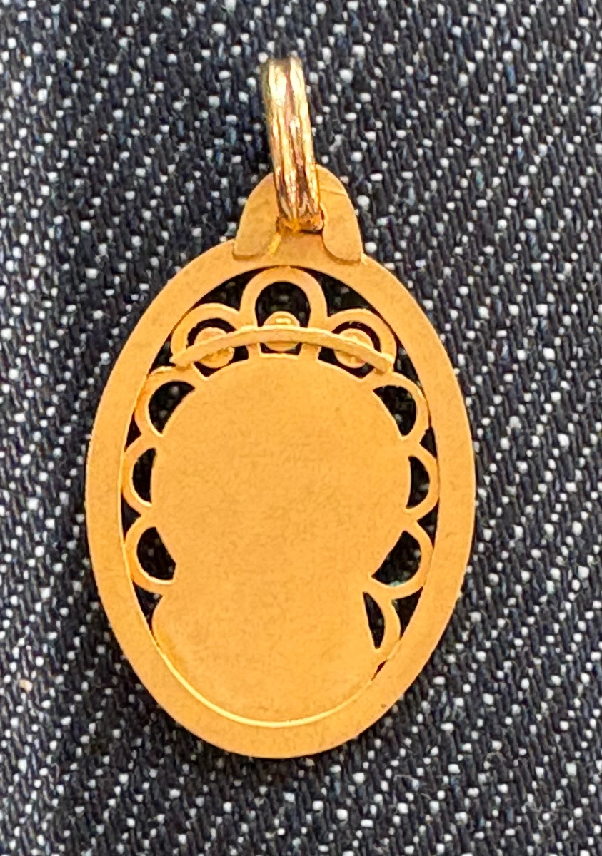Médaille vierge or 18 carats signée Dropsy-photo-2