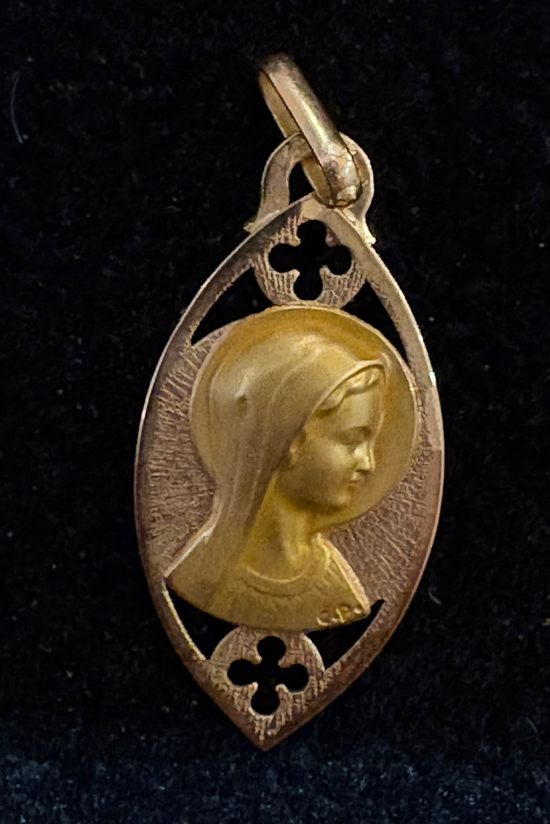 Médaille vierge or 18cts-photo-2