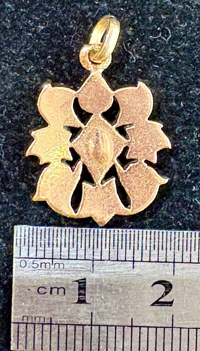 Pendentif navaratna or 18ct -photo-7