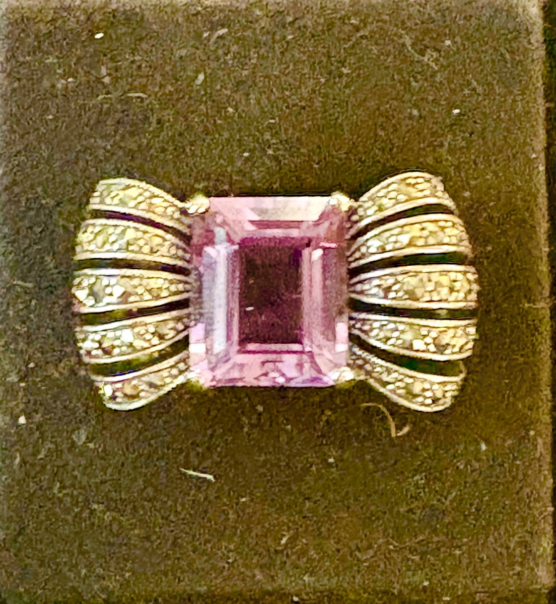 Silver Amethyst Marcasite Ring-photo-3