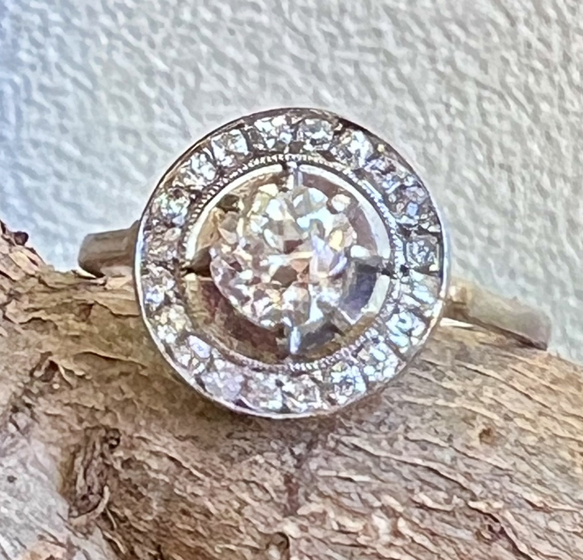 Bague or diamants taille ancienne -photo-2