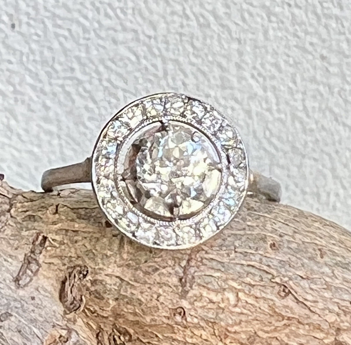 Bague or diamants taille ancienne -photo-3