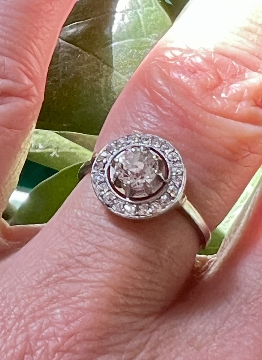 Bague or diamants taille ancienne -photo-5