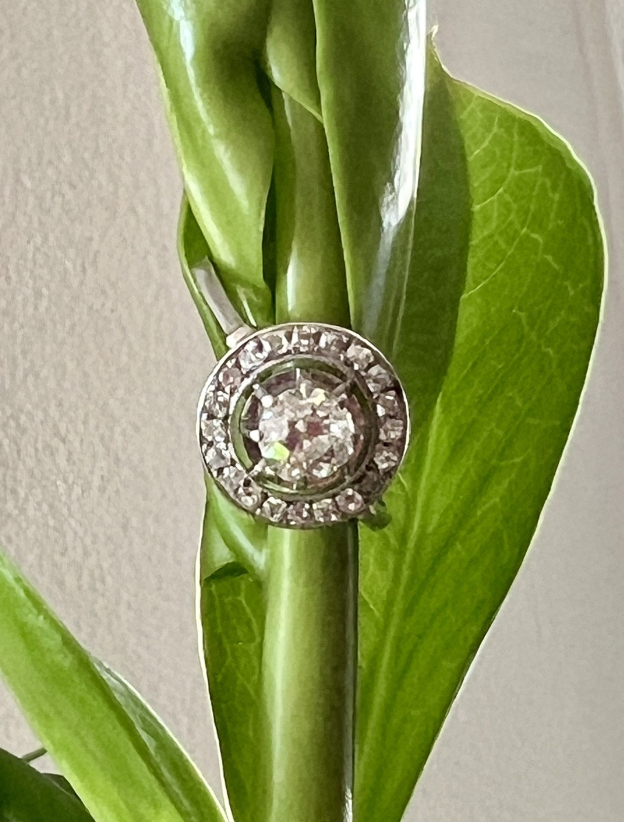 Bague or diamants taille ancienne -photo-7