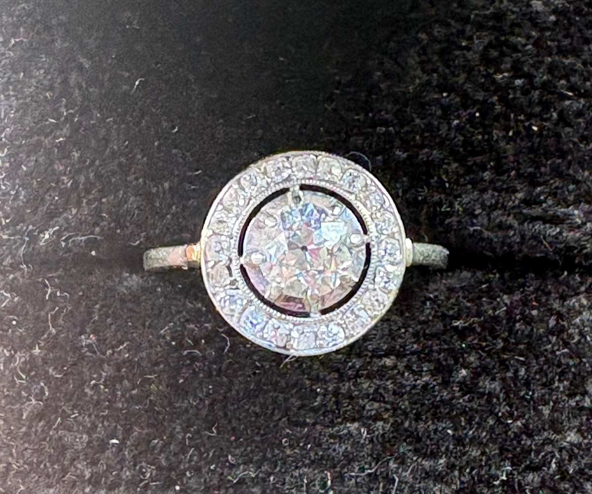 Bague or diamants taille ancienne -photo-8