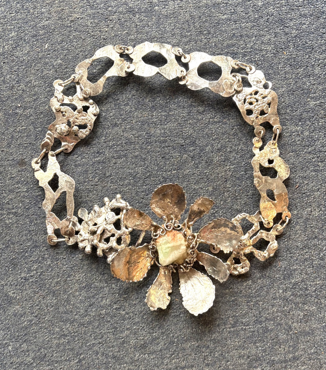 Vintage Silver Metal Belt Signed 