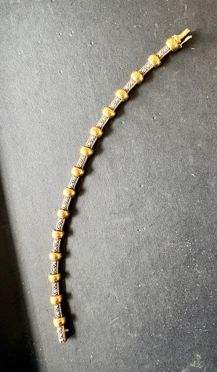 Bracelet argent vermeil et marcassites -photo-5