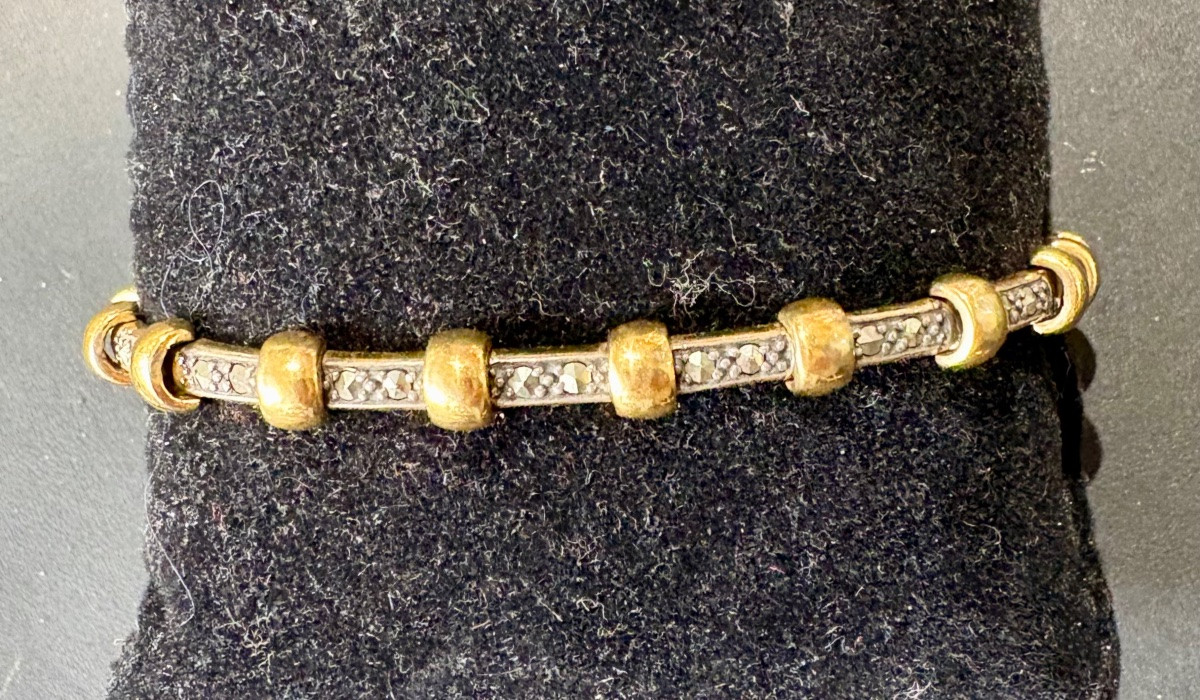Bracelet argent vermeil et marcassites -photo-7