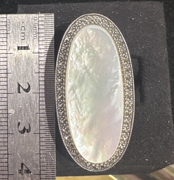 Bague argent Nacre marcassites-photo-2