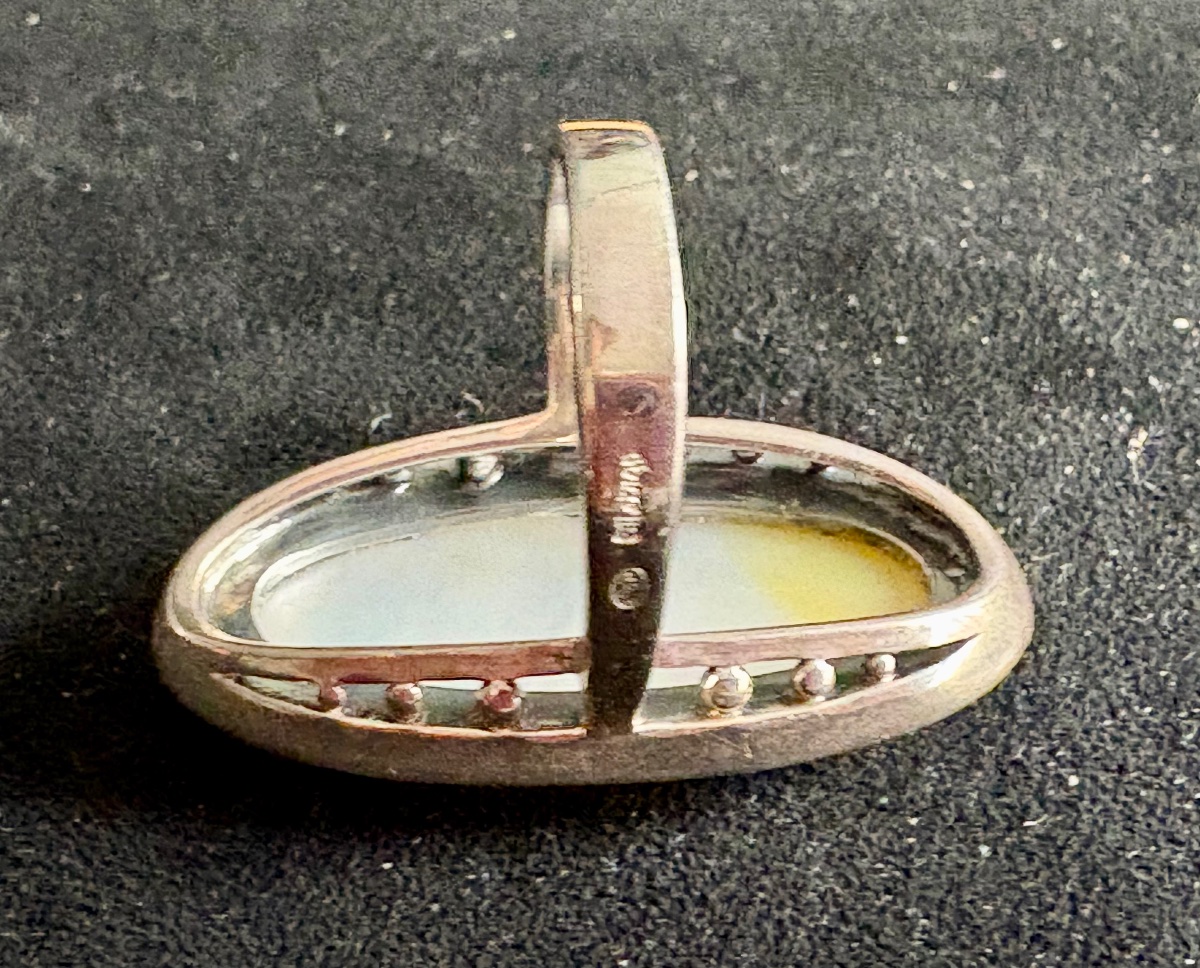 Silver Ring Mother-of-pearl Marcasites-photo-5