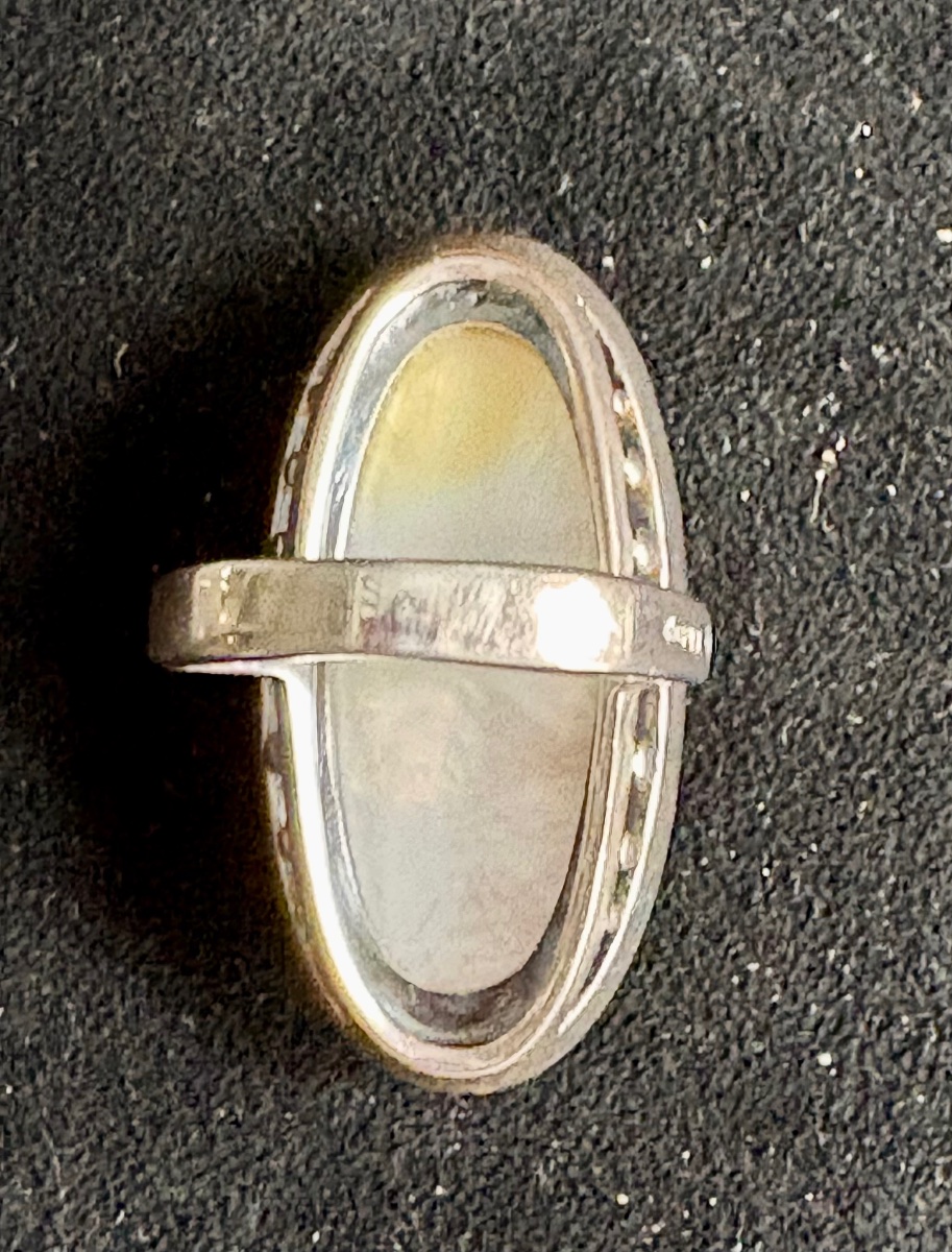 Silver Ring Mother-of-pearl Marcasites-photo-6