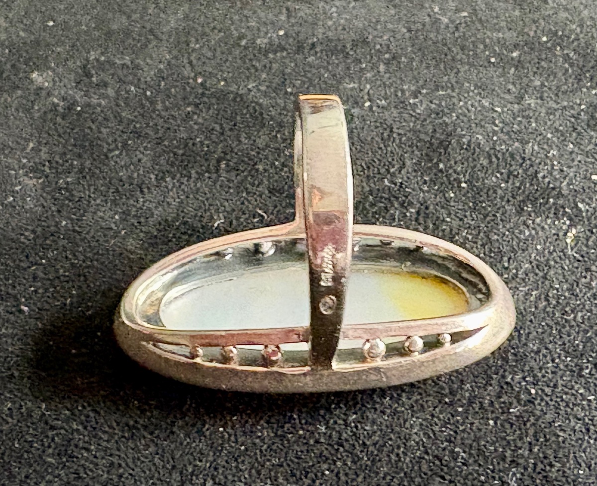 Silver Ring Mother-of-pearl Marcasites-photo-7