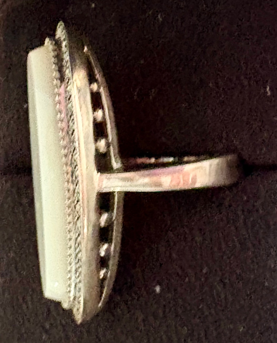 Silver Ring Mother-of-pearl Marcasites-photo-3